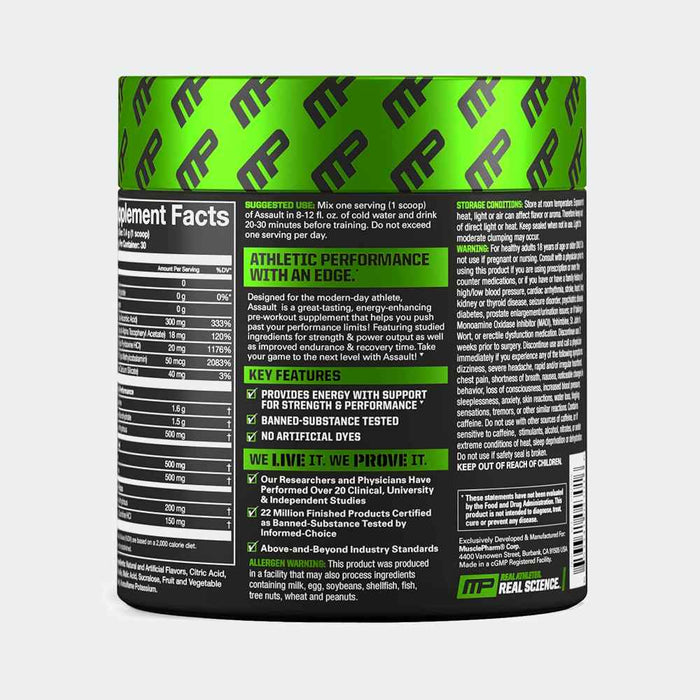 MusclePharm Assault Pre Workout Powder 30 Serving, Endurance and Strength