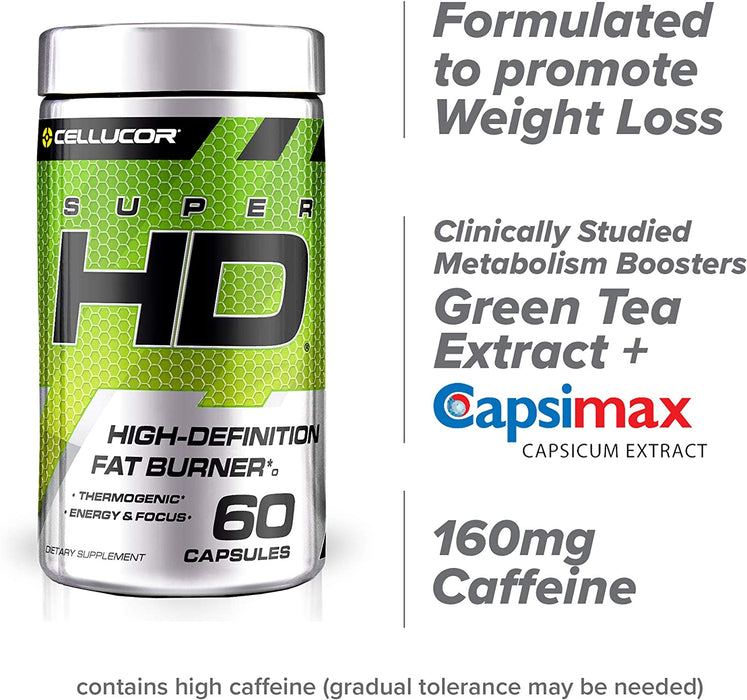 Cellucor Super HD Thermogenic Fat Burner Supplement 60 Capsules