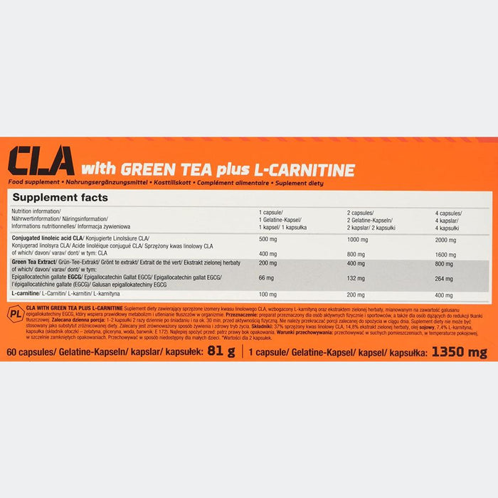 Olimp Labs CLA With Green Tea Plus L-Carnitine 60 Capsules