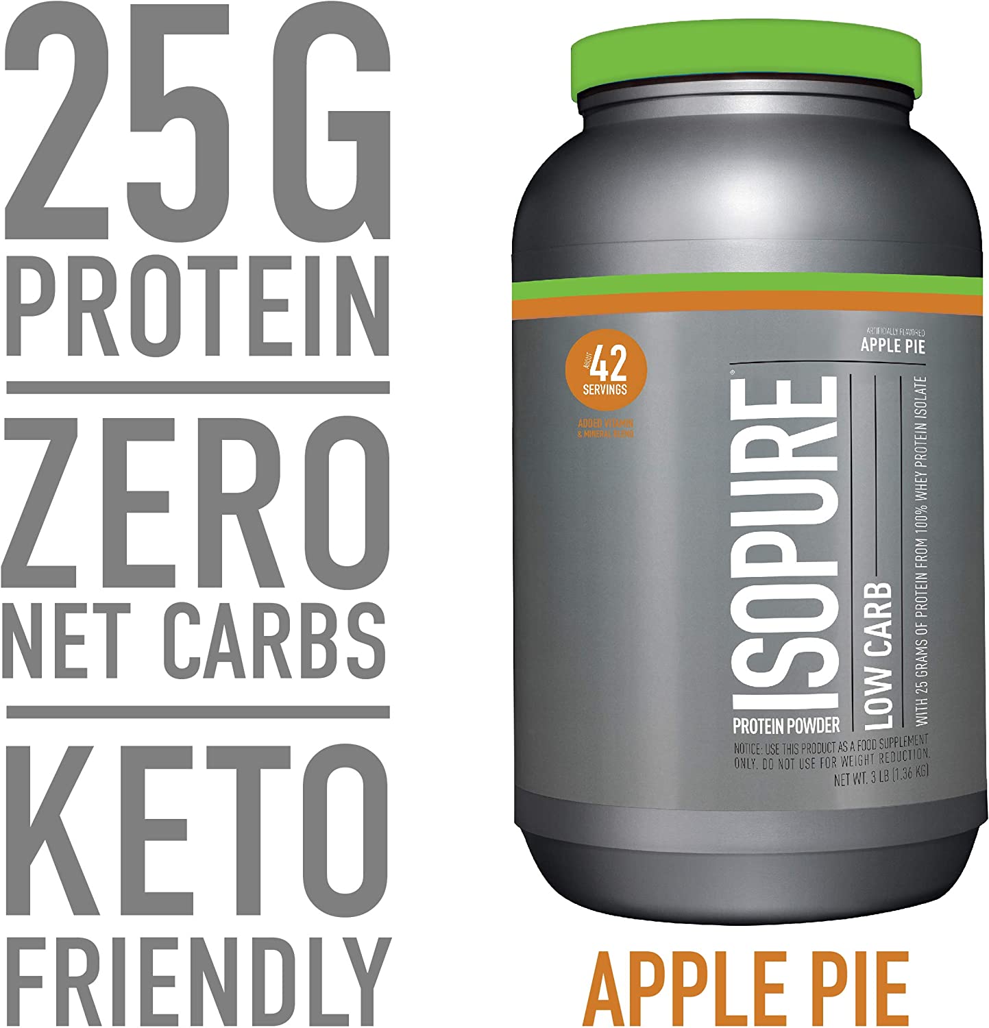 Isopure Zero Carb Protein Powder, 25g Of Protein From 100% Whey Protein Isolate