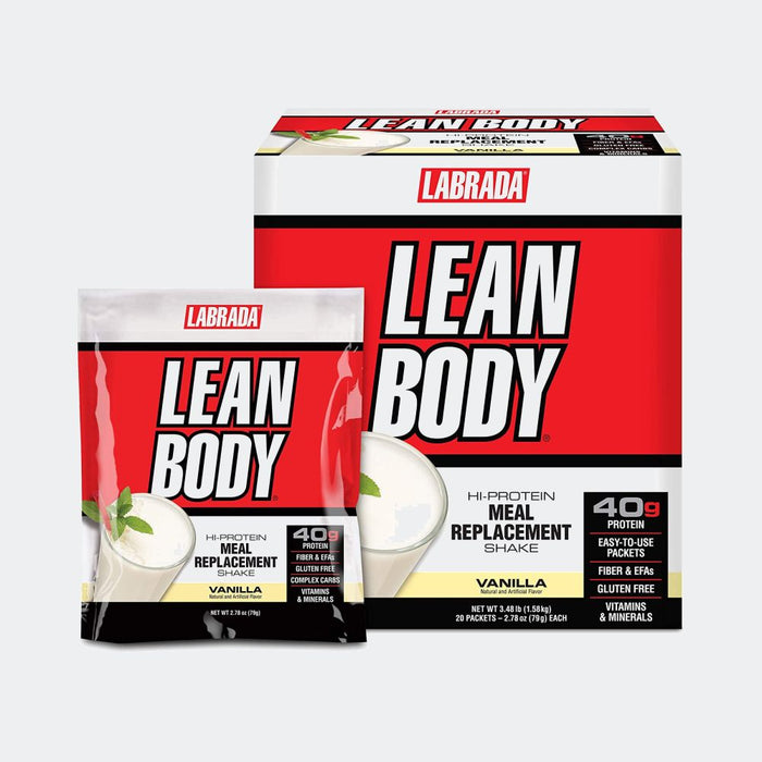 Labrada Lean Body 20 Packets Hi-Protein Meal Replacement Shake, 40g Protein