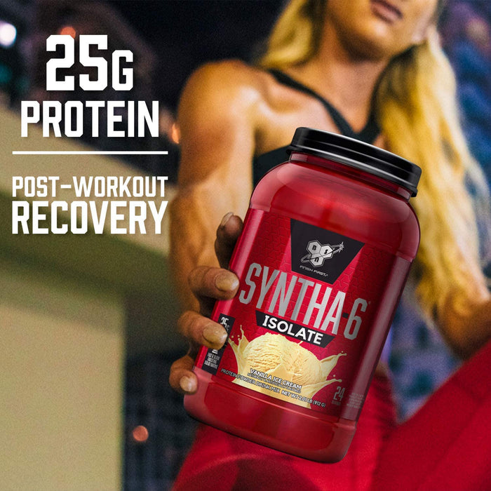 BSN SYNTHA-6 ISOLATE Whey Protein Powder 4.02lb, Fast & Slow Digesting Isolate Matrix