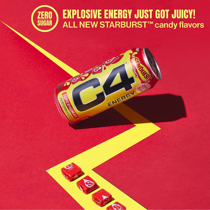 Cellucor C4 Carbonated Zero Sugar Pre Workout Energy Drink 16 Fl oz, Pack of 12