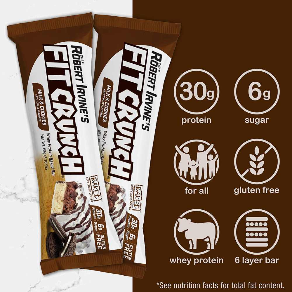 FitCrunch Whey Protein Baked Bar - Pack of 12