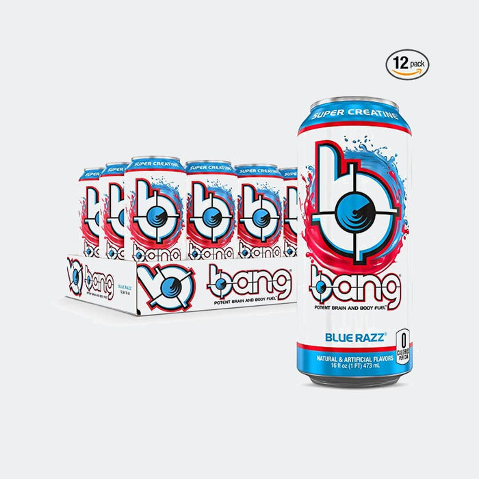 Bang Energy Drink - Pack of 12, 16 Fl oz, Contain Amino Acids, Creatine, Sugar Free, Carb Free