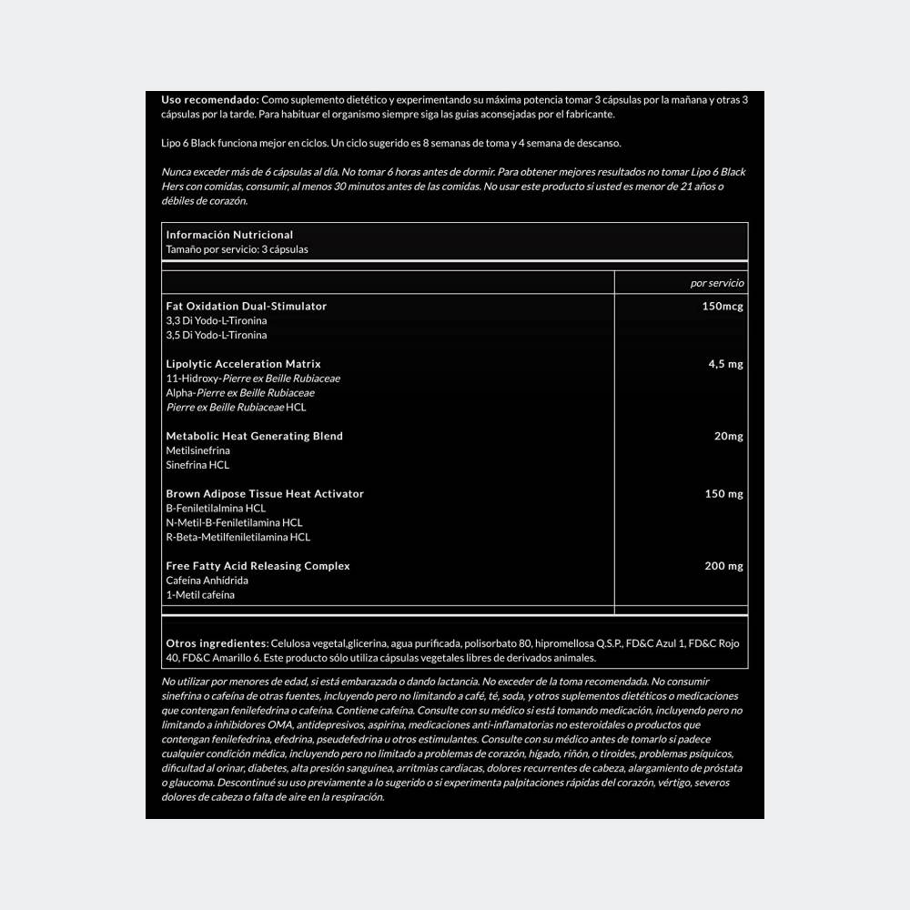 Nutrex Research LIPO-6 Black 120 Capsules, Powerful weight Loss Support