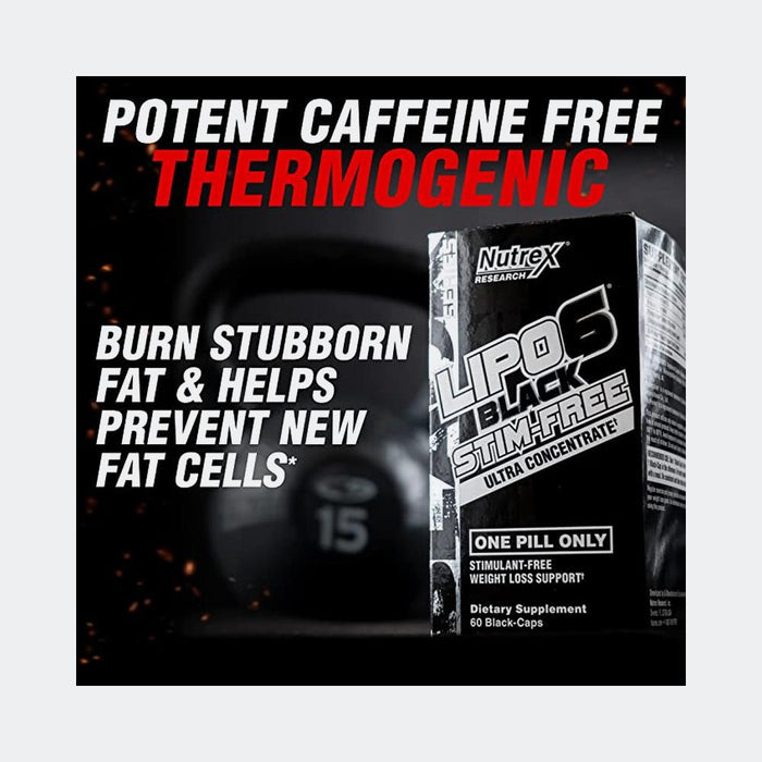 Nutrex Research Lipo6 Black Stim Free 60 Capsules, Weight Loss Support