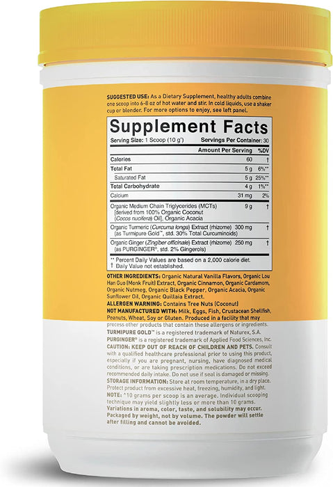 Sports Research Golden Milk Made with Turmeric Curcumin Ginger Cinnamon & Spices 30 Servings