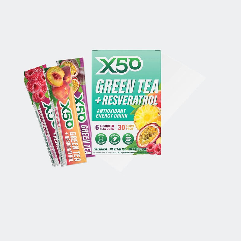 X50 Green Tea + Resveratrol 30 Servings Antioxidant Energy Drink