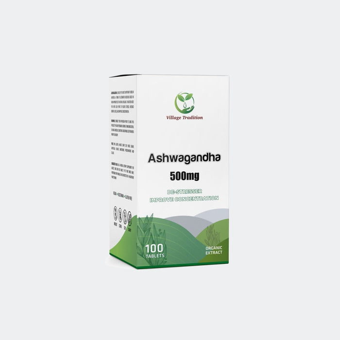 Village Tradition Ashwagandha Power 500mg 100 Veg Tablets