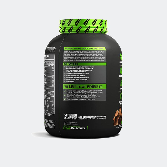 Muscle Pharm Combat 100% Isolate 5lb, Contains Zero Carbs and Zero Sugar