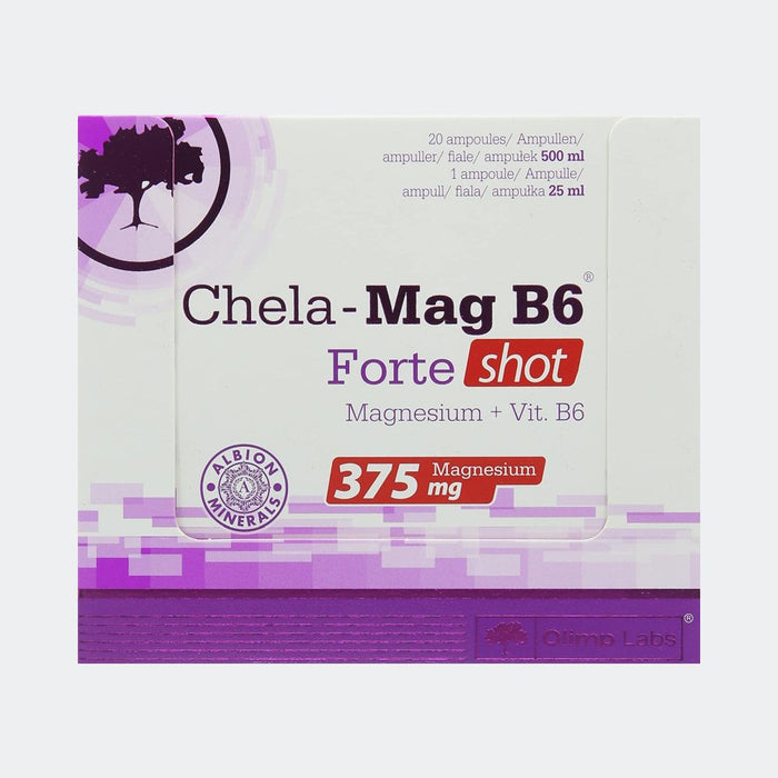 Olimp Chela Mag B6 Forte Shot Cherry Flavor, 375mg Of Magnesium