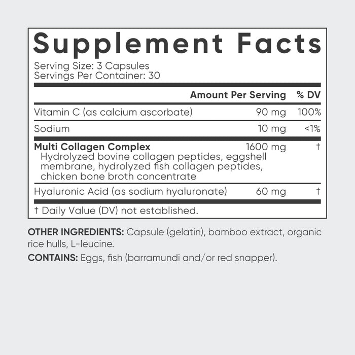 Sports Research Multi Collagen Complex(Type I, II, III, V, X) + Vitamin C 90 Capsules