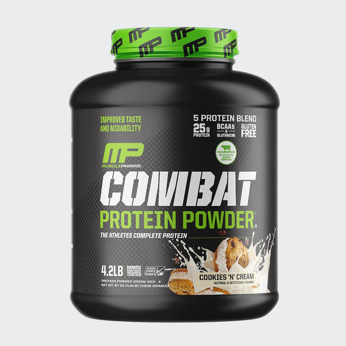 MusclePharm Combat Protein Powder 4lb, wpi Digests and Absorbs Rapidly