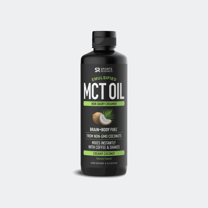 Sports Research Emulsified MCT Oil (16oz) Made from Non-GMO Coconuts