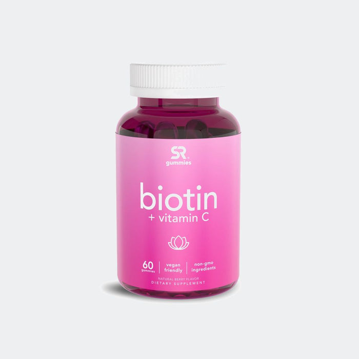 Sports Research Biotin + Vitamin C - 60 Vegan Gummies for Healthy Hair & Skin