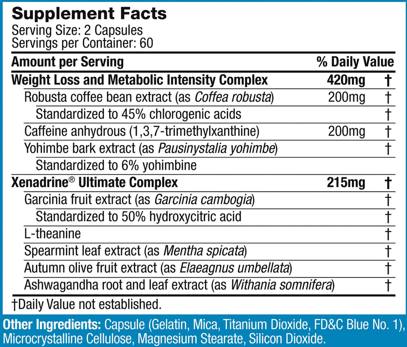 Xenadrine Ultimate Weight Loss Pills for Women & Men 120 Pills