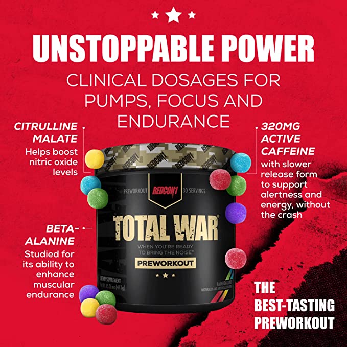 Redcon1 Total War Pre Workout Powder 30 Servings