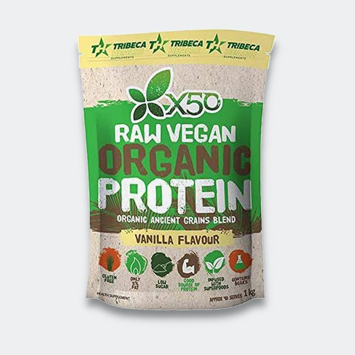 X50 Raw Vegan Organic Protein 1kg, Organic Ancient Grains Blend