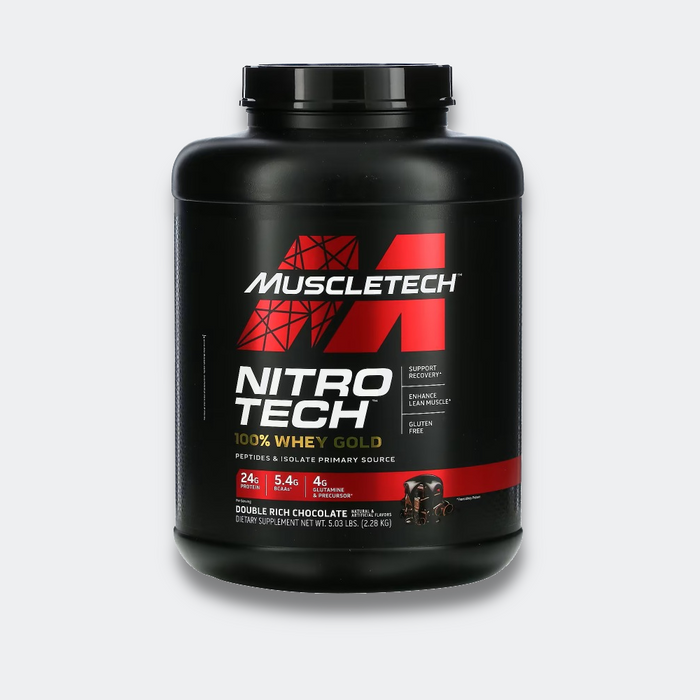 MuscleTech Nitrotech 100% Whey Gold Protein Powder 5lb Double Rich Chocolate