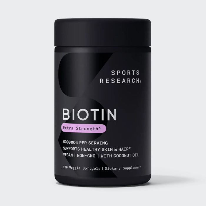 Sports Research Biotin with Organic Virgin Coconut Oil, Veg Softgels