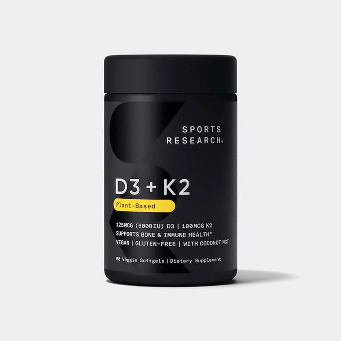 Sports Research D3-K2 125MCG Vitamin D3 100MCG Vitamin K2 60 Softgels