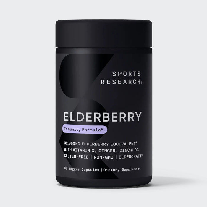 Sports Research Elderberry 500 mg 60 Veg Capsules for Immunity Support