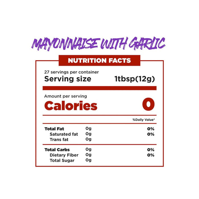 Mrs Taste Garlic Mayonnaise With Garlic 330g, Zero Calories