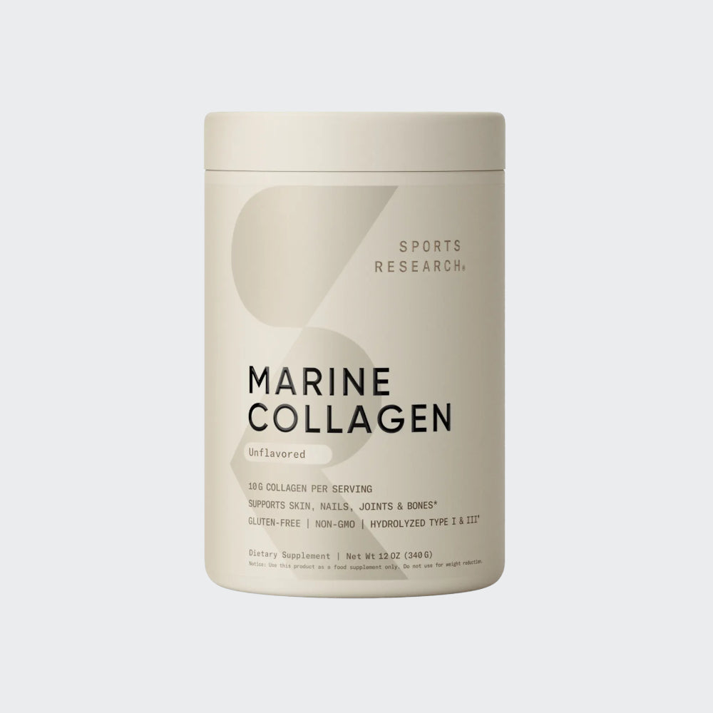 Sports Research Marine Collagen Peptides-Hydrolyzed Type 1 & 3 Collagen, 12oz - Beauty Collagen Supplement for Women & Men