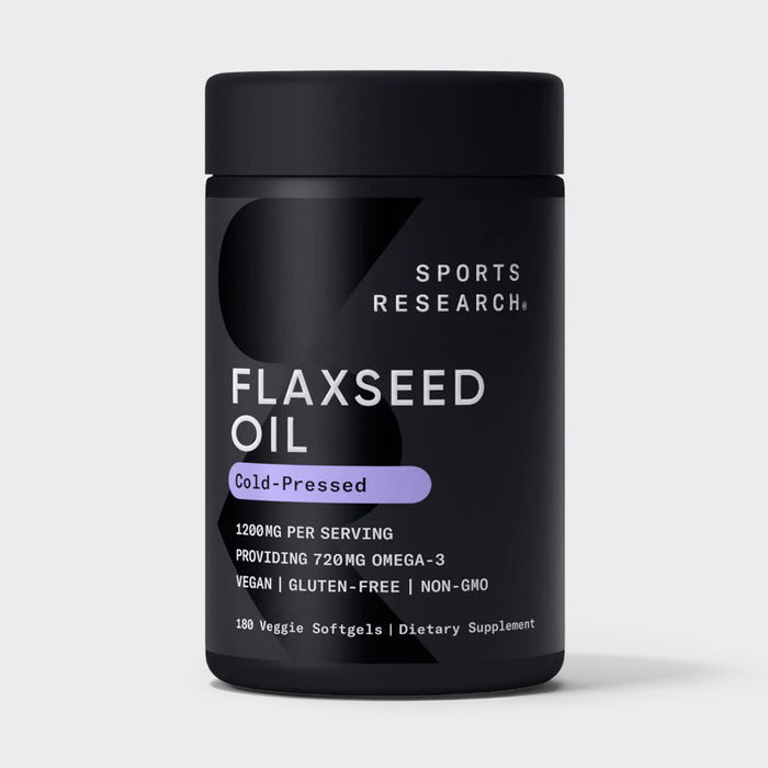 Sports Research Plant-Based Flaxseed Oil 180 softgel, ALA Omega-3 1200MG