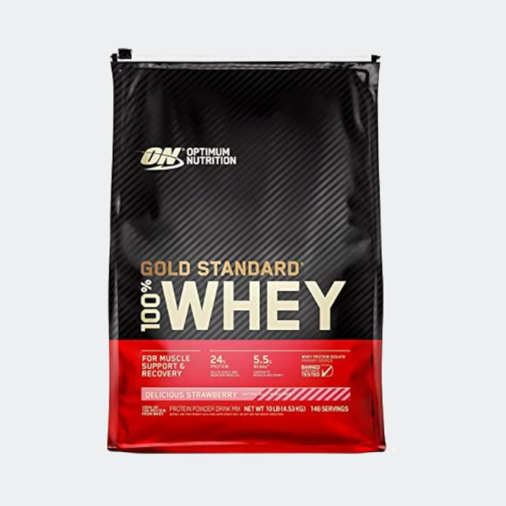 Optimum Nutrition 100% Gold Standard Whey + Blender Stainless Steel Shaker Bottle